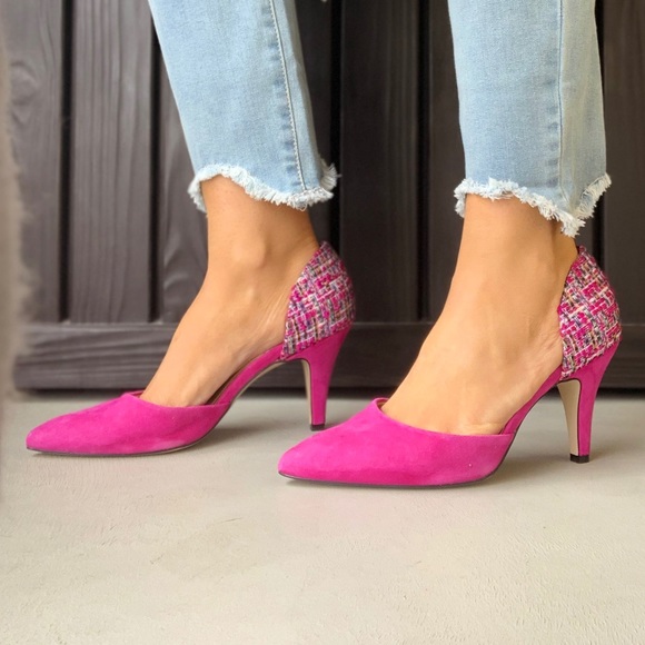 D’orsay Kitten Stiletto Heel Pointy Pump - Picture 3 of 5